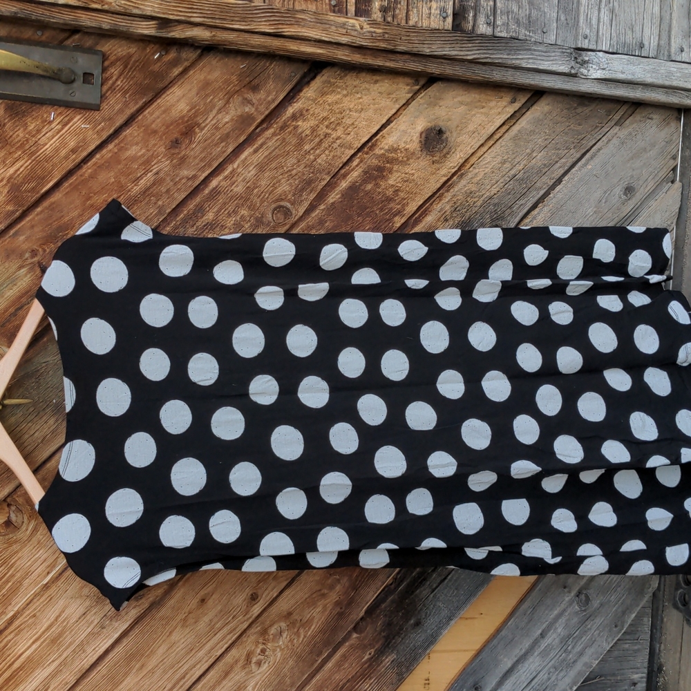 Gudrun Sjoden tunic jersey dress in black with white polka dots large - Picture 4 of 6